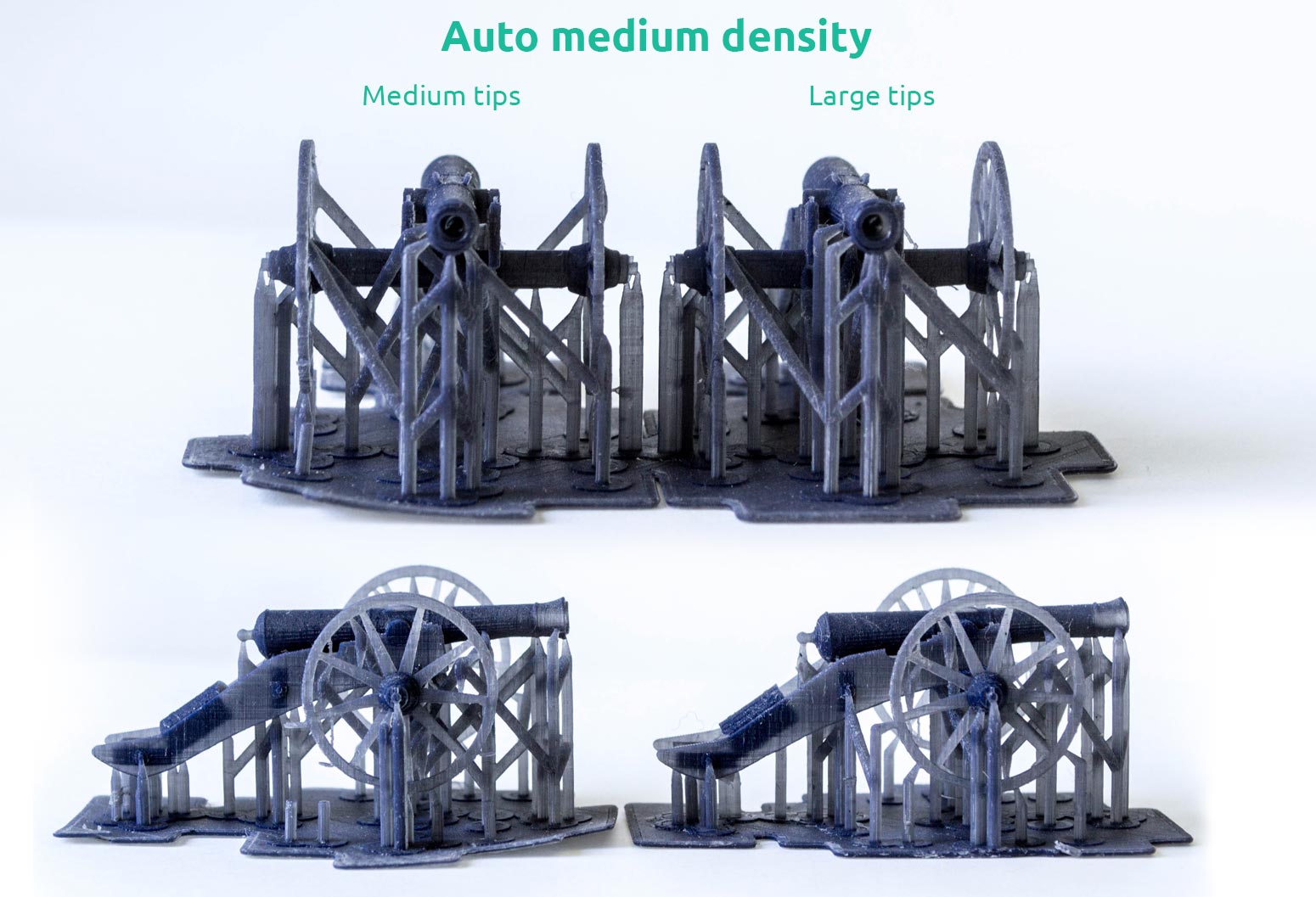 AmeraLabs key principles of 3D printing supports that work experiment moai 3D printed cannons medium